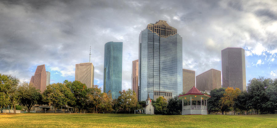 Houston Photograph - Houston Skyline from Sam Houston Park by Micah Goff
