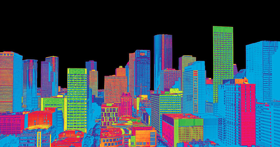 Houston Photograph - Houston Skyline in Color by Judy Vincent