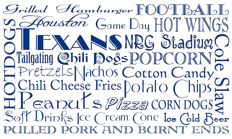Houston Texans Game Day Food 1 Digital Art by Andee Design