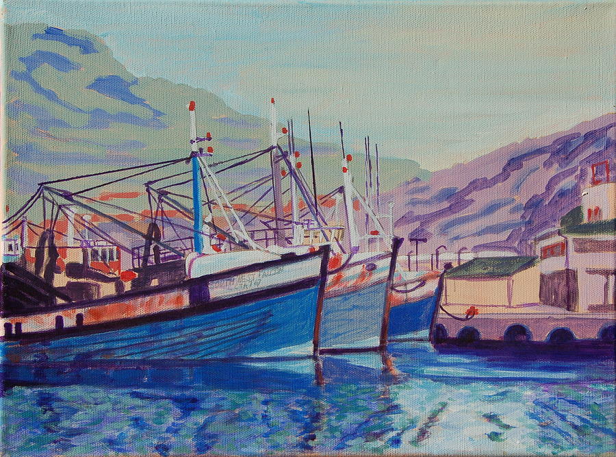 Hout Bay Fishing Boats Painting by Thomas Bertram POOLE