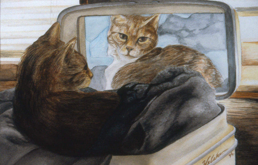 Cat Painting - How Do I Look by Phil Welsher