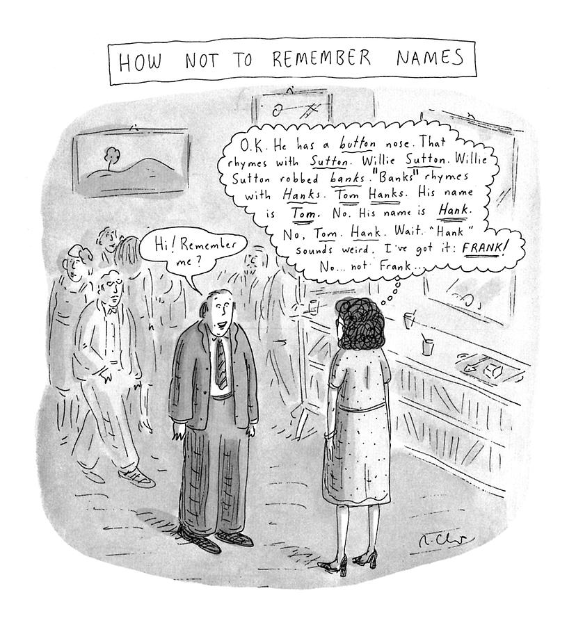How Not To Remember Names Drawing by Roz Chast