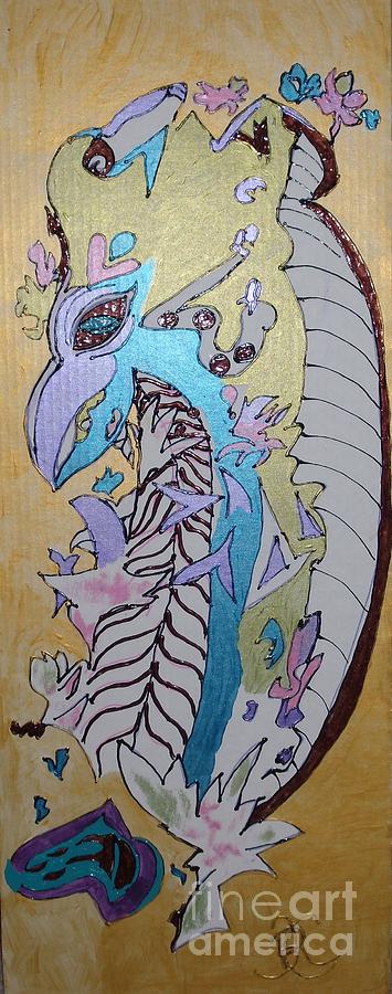 Dragon Mixed Media - How To Hide A Dragon In A Garden Party by Carolina Campbell