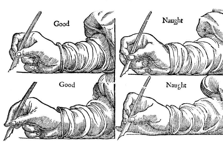 How To Hold Your Pen, 1611 Photograph by Folger Shakespeare Library