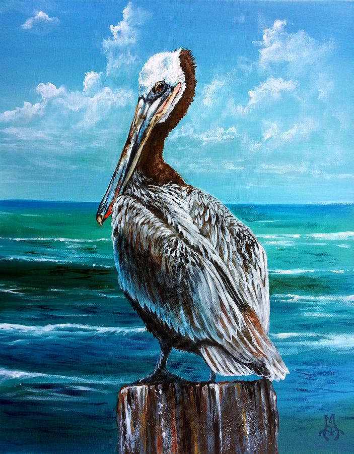 Pelican Painting - How YOU Doin? by Marco Aguilar
