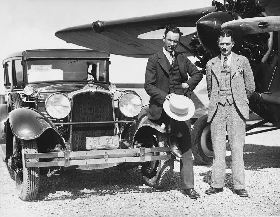Airplane Photograph - Howard Hughes & Roscoe Turner by Underwood Archives