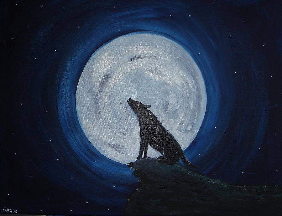 Howl At The Moon Painting by Angie Butler