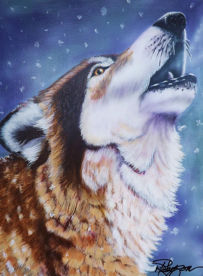 Howling Wolf Painting - Howler by Darren Robinson