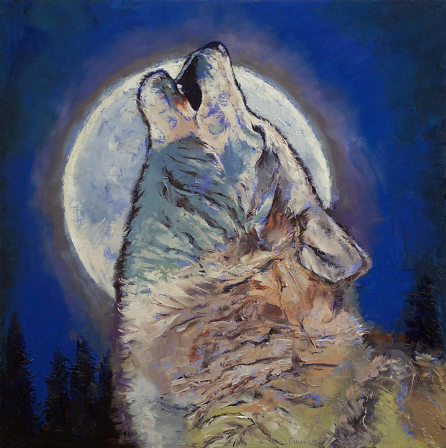 Howling Wolf Painting by Michael Creese