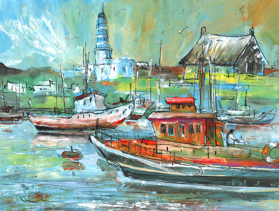 Howth Harbour 01 Painting by Miki De Goodaboom