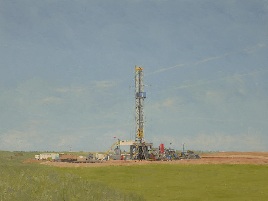 North Dakota Painting - HP rig 255 by Galen Cox