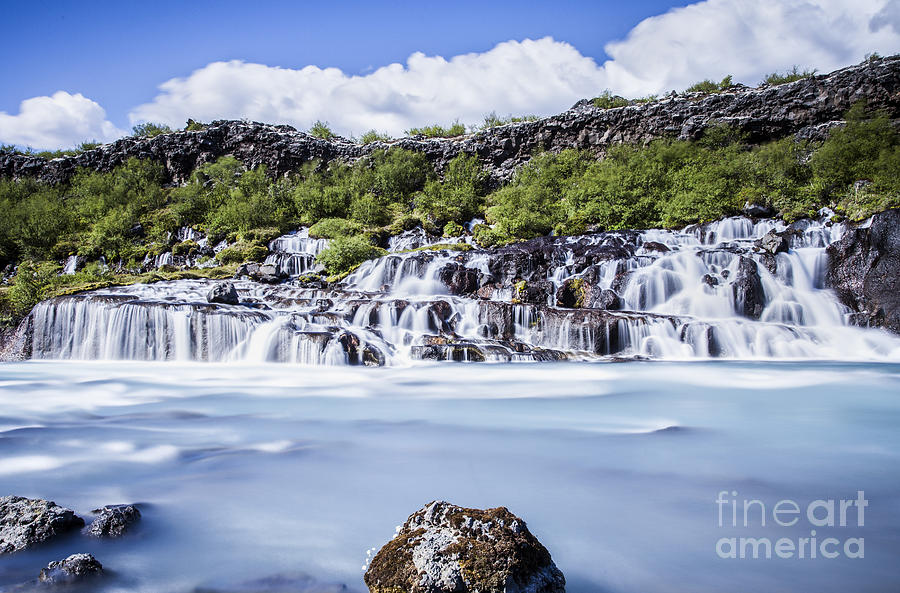 Summer Photograph - Hraunfossar Iceland by Gunnar Orn Arnason