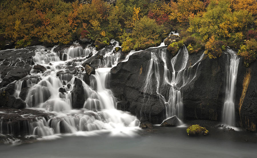 Hraunfossar Waterfall - Iceland Photograph by Claudio Bacinello