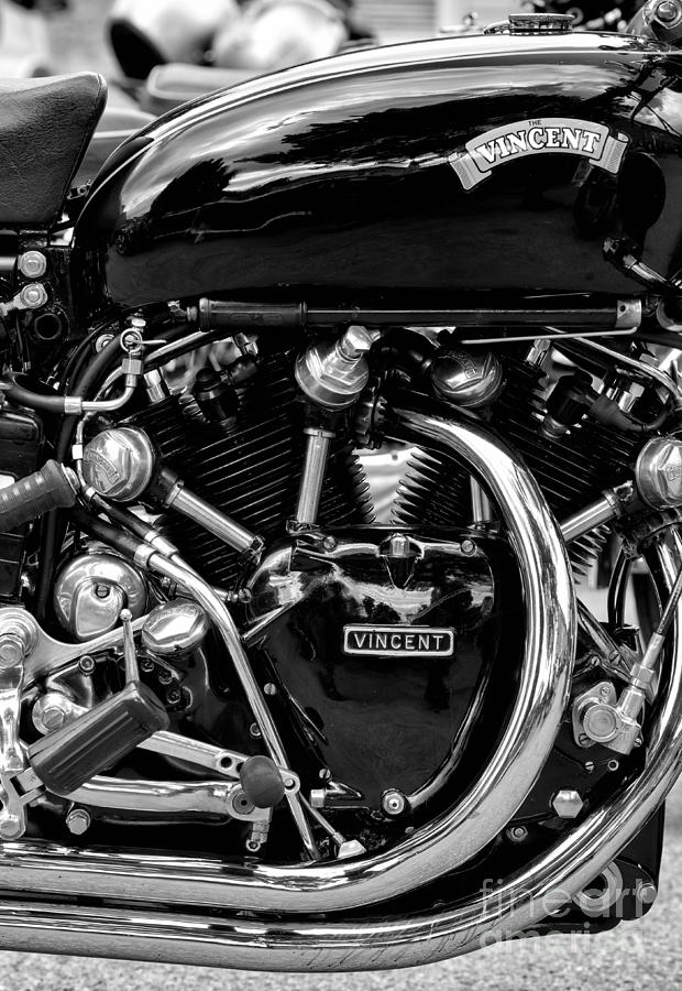 HRD Vincent Motorcycle Monochrome Photograph by Tim Gainey