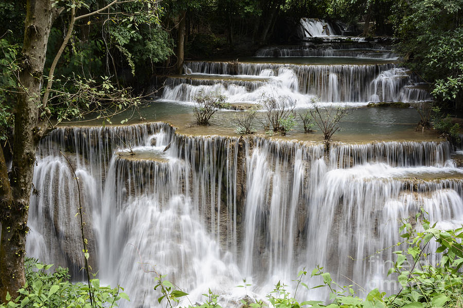Huay Mae Khamin Waterfall 02 Photograph by Ted Guhl