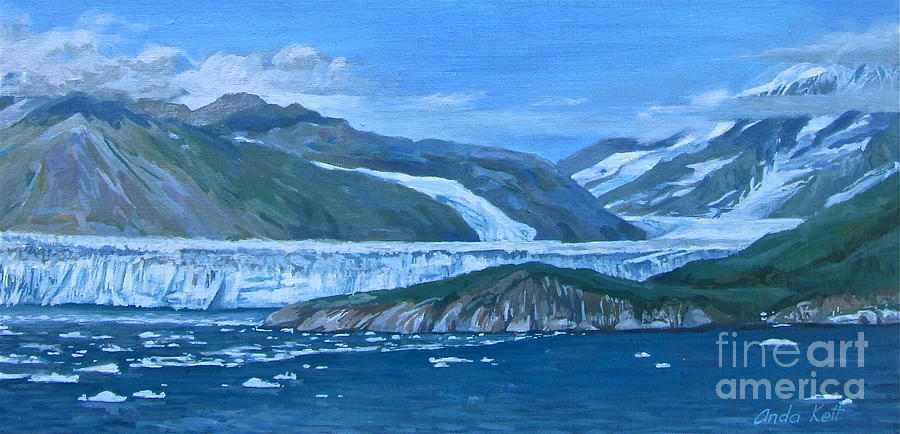 Hubbard Glacier Painting By Anda Kett 