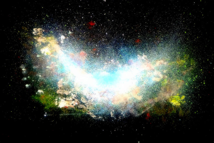 Hubble Birth of a Galaxy Painting by Katy Hawk