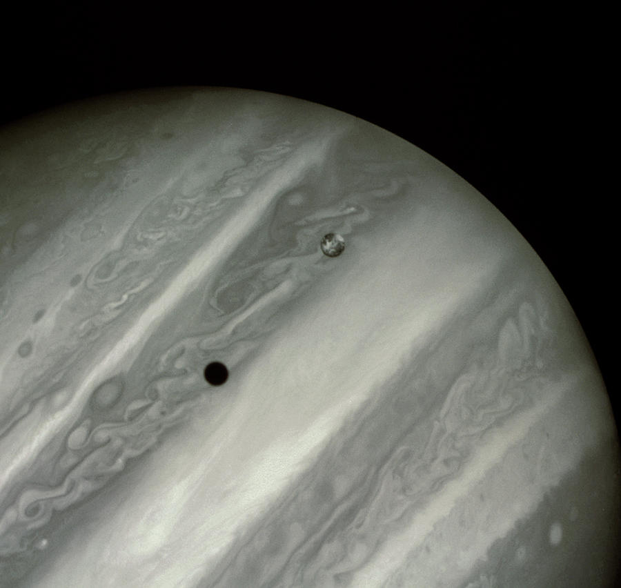 Hubble Telescope Image Of Jupiter And Its Moon Io Photograph by Nasa/esa/stsci/j.spencer, Lowell Obs./ Science Photo Library