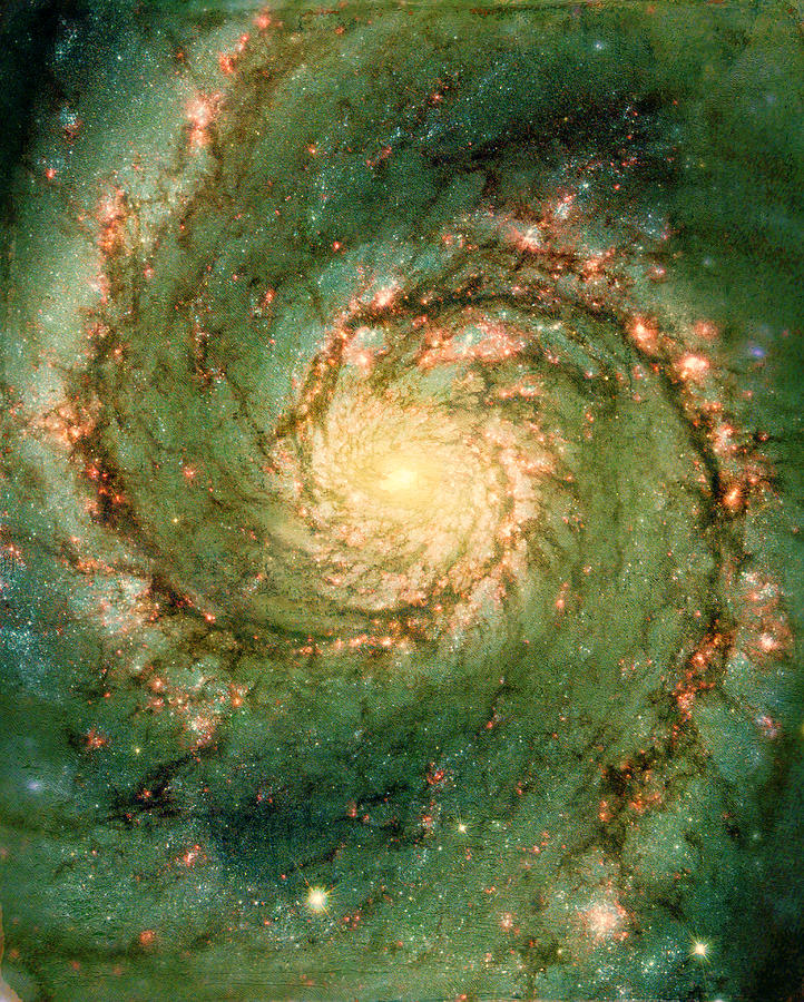 Hubble - The Heart of the Whirlpool Galaxy Photograph by Paulette B Wright