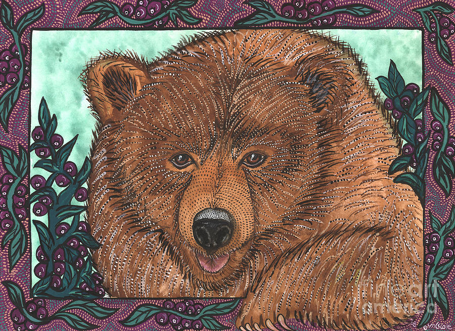 Wildlife Painting - Huckleberry Bear by Melissa Cole