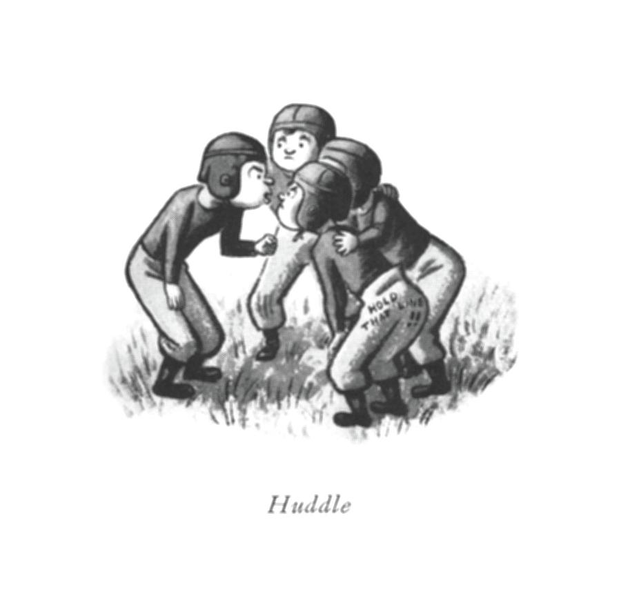 huddle cartoon