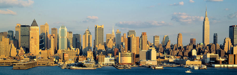 New York City Photograph - Hudson River, City Skyline, Nyc, New by Panoramic Images