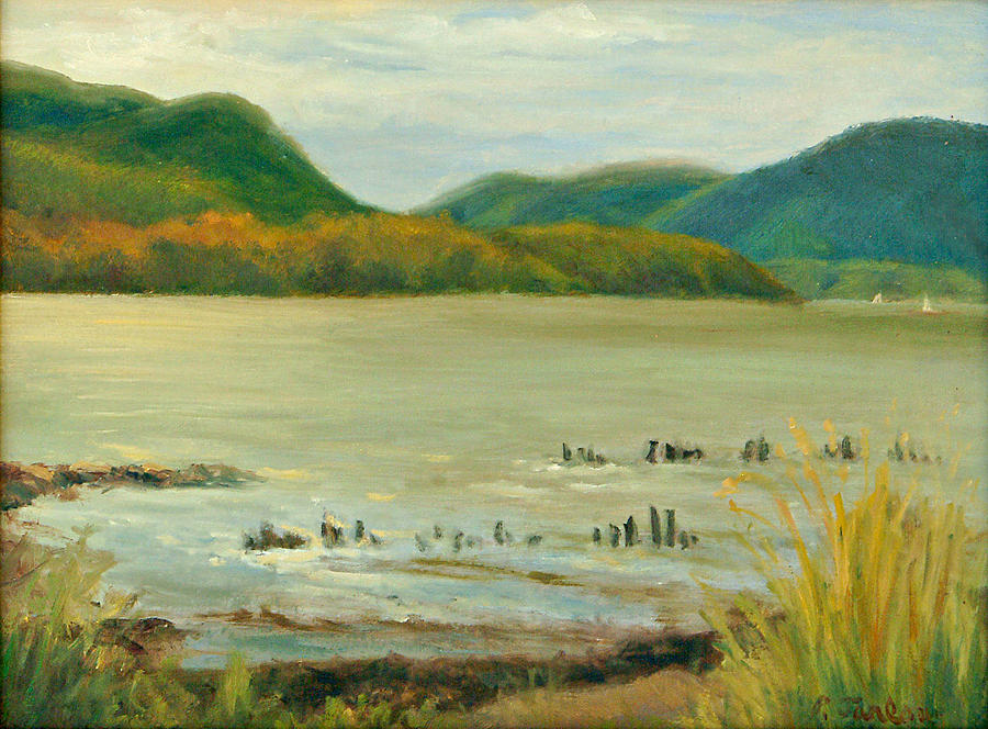 Mountain Painting - Hudson River From Beacon by Phyllis Tarlow