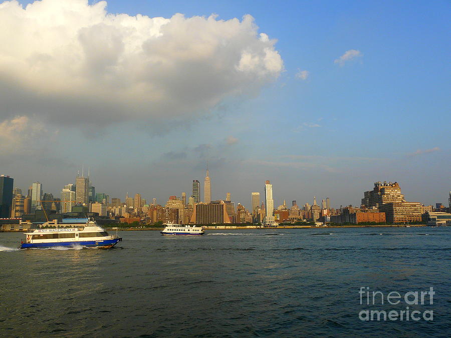Boat Photograph - Hudson River Traffic by Avis  Noelle