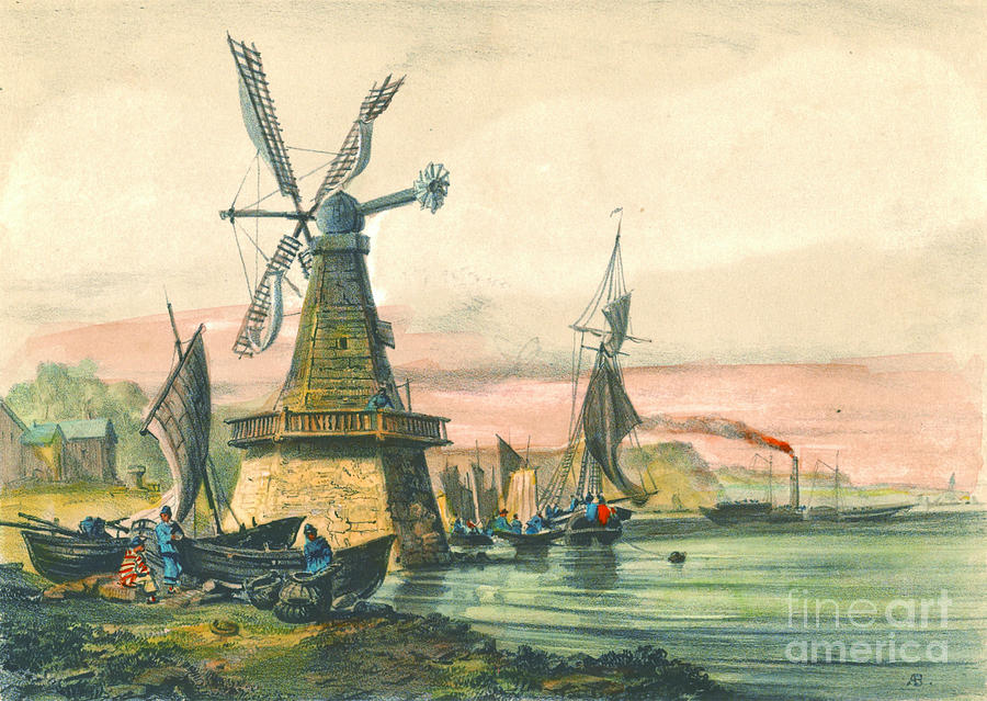 Hudson River Windmill 1850 Photograph by Padre Art