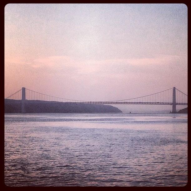 Sunset Photograph - #hudsonriver With The #gwb, Using The by Luis Alberto