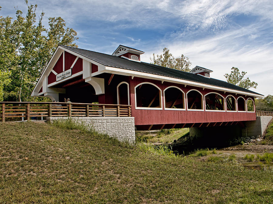 Hueston Woods Covered Bridge Photograph by Phyllis Taylor