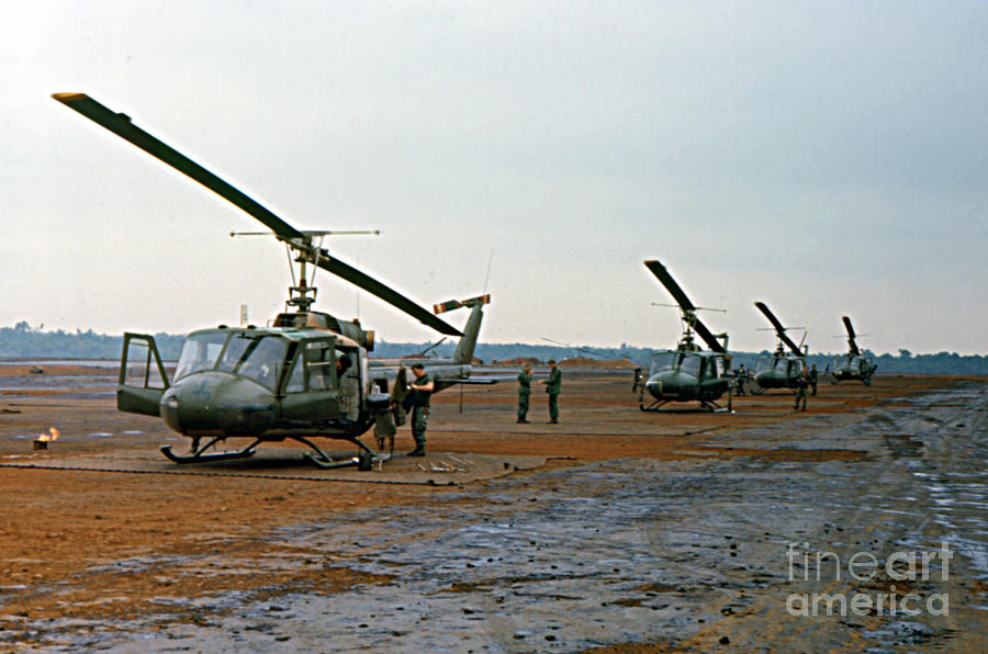 Bird Photograph - Huey Bell UH-1 Iroquois Helicopter Pleiku Vietnam 1969 by Monterey County Historical Society