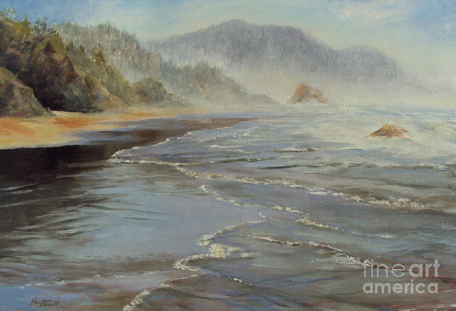 Beach Painting - Hug Point Oregon Coast by Anita HartCarroll