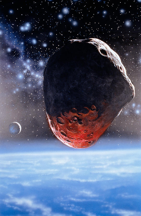 Huge Asteroid Entering Earths Atmosphere Photograph by Steve A. Munsinger