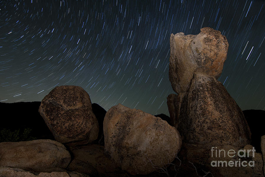 Nature Photograph - Huge Granite Boulders Under Starry by Dan Barr