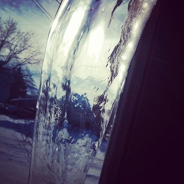 Huge Icicle In The Window! Photograph by Jessica Linton