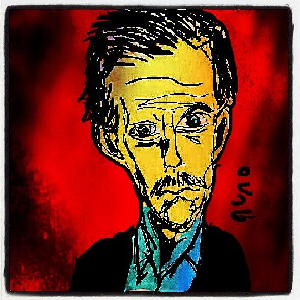 Hugh Laurie Photograph - Hugh Laurie Caricature by Nuno Marques