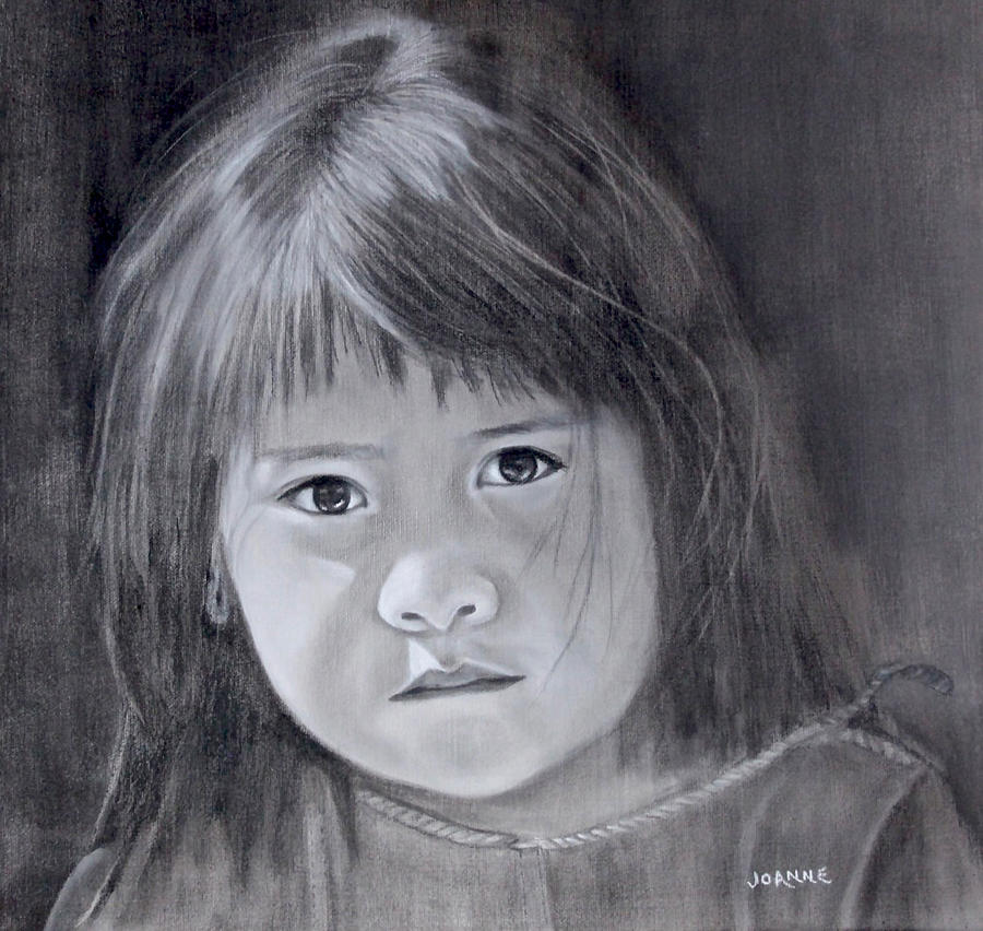 Portrait Painting - Huichol Girl by Joanne Giesbrecht
