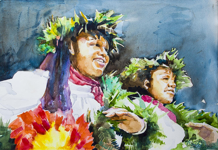 Hula Kahiko Painting by Penny Taylor-Beardow