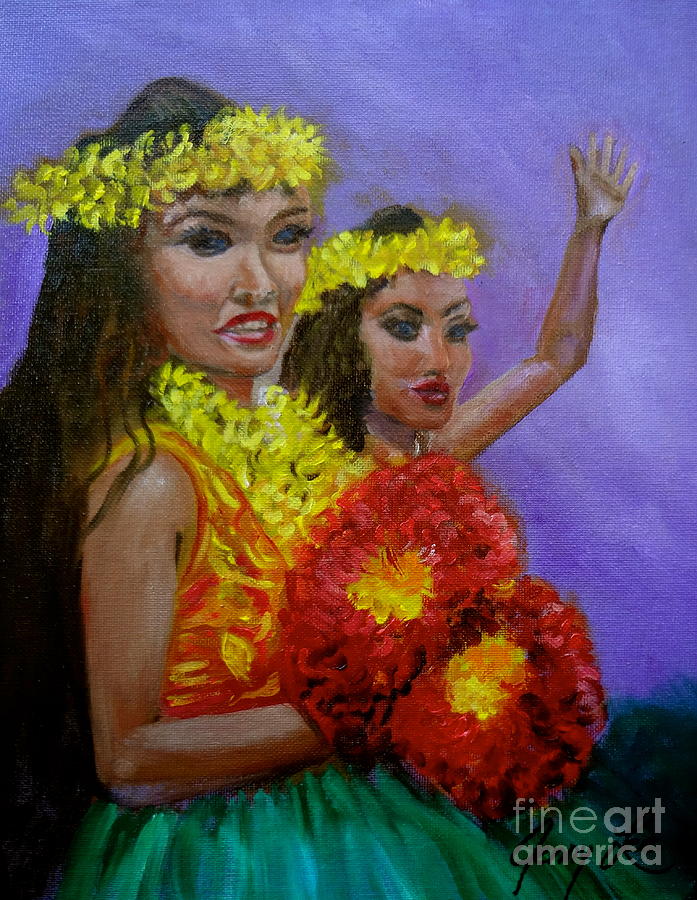 Hula Lessons Painting by Jenny Lee
