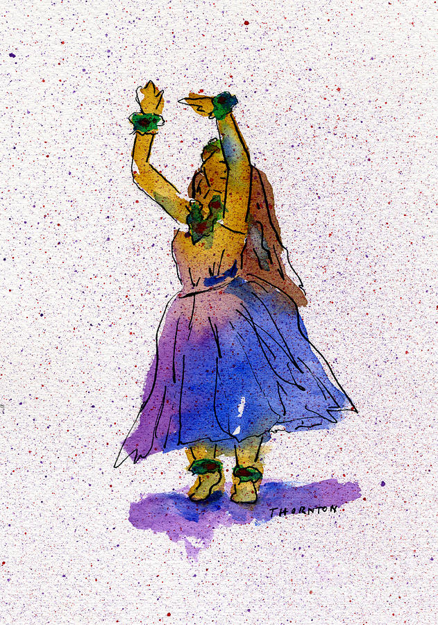 Hula Series Melika Painting by Diane Thornton
