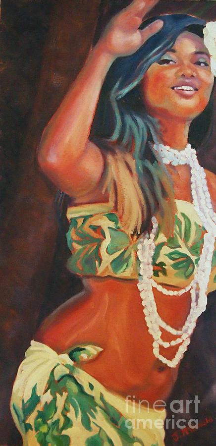 Hula Wahine Painting by Janet McDonald