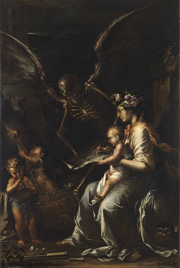 Human Frailty, C.1656 Painting by Salvator Rosa
