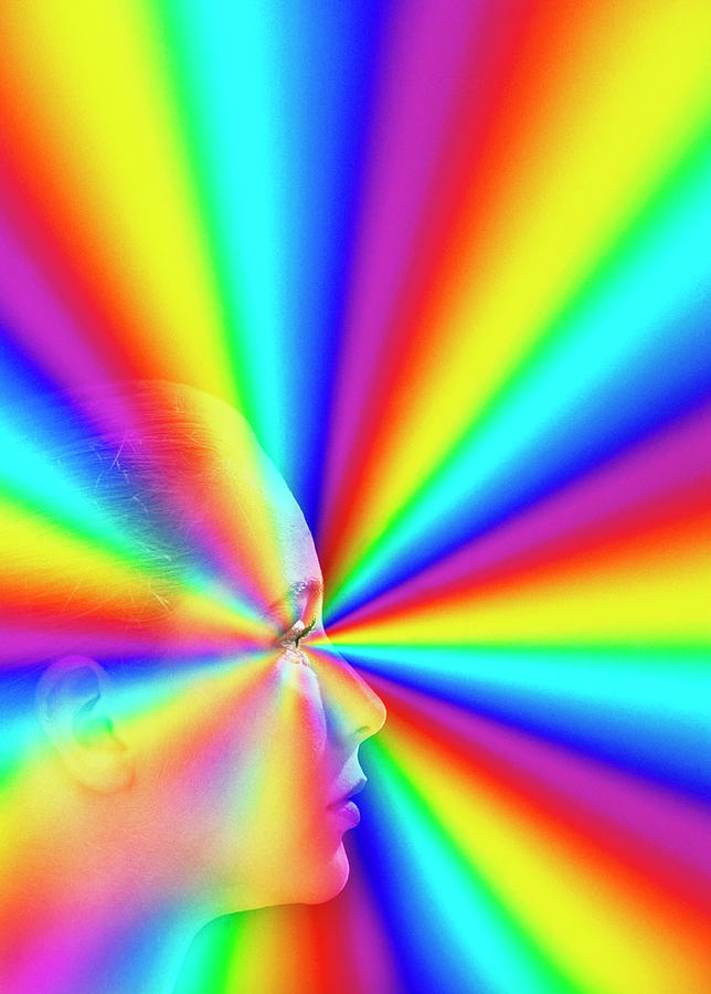 Human Vision Abstract: Spectrum Entering The Eye Photograph by Mehau Kulyk/science Photo Library