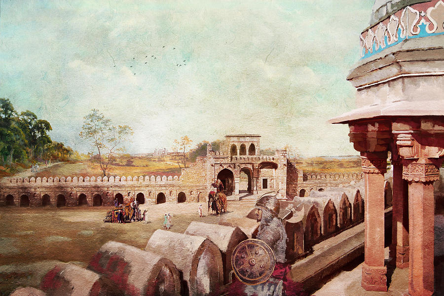 Humayun Tomb Painting by Catf