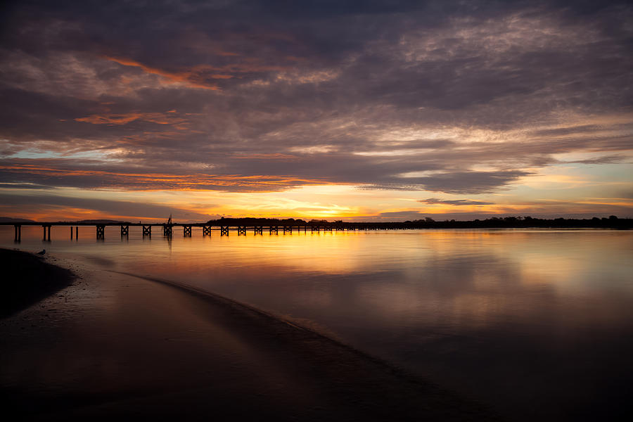 Humboldt Bay Sunset Photograph by Mark Alder