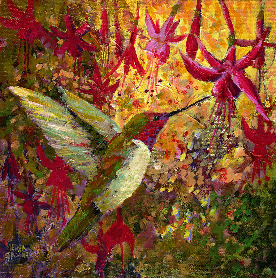 Impressionistic Painting - Hummer Dazzle by Melissa Gannon Impressionistic Painting - Hummer Dazzle by Melissa Gannon