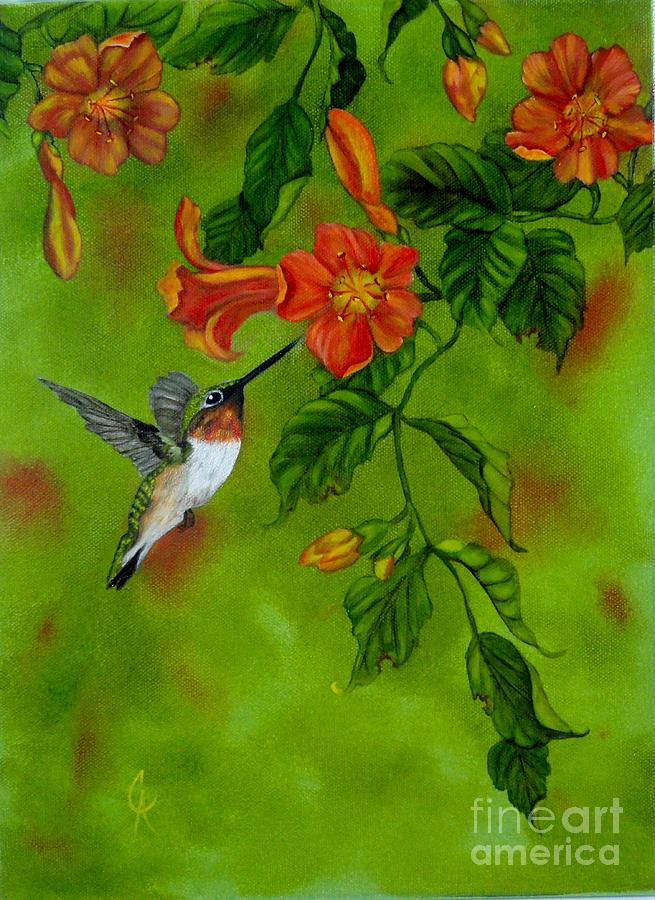 Humming Bird Painting by Carol Avants