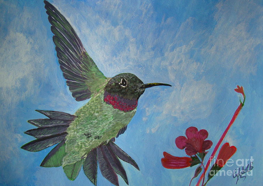 Humming-Bird Painting by Cybele Chaves
