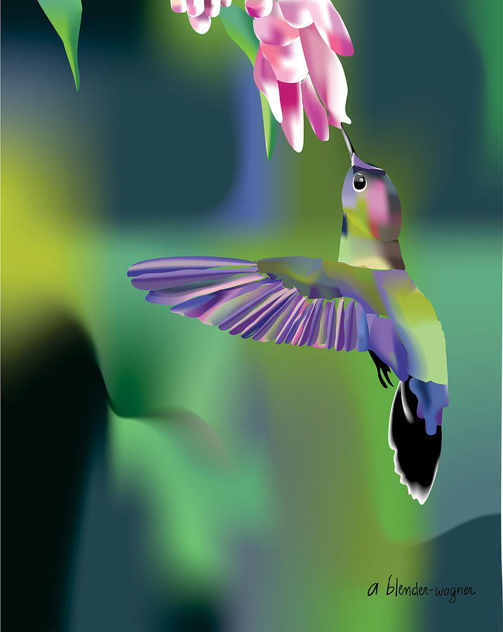 Hummingbird Digital Art by Arline Wagner